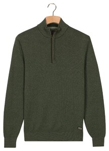 Baileys Cotton Half Zip Allover Two-Tone Trui Donker Groen