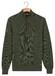Baileys Cotton Half Zip Allover Two-Tone Trui Donker Groen