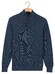 Baileys Cotton Half Zip Allover Two-Tone Trui Midden Blauw