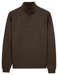 Baileys Cotton Sweatshirt Half Zip Trui Bruin