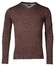 Baileys Cotton Uni V-Neck Single Knit Trui Dark Brown