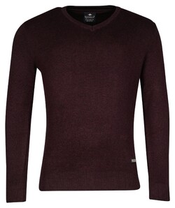 Baileys Cotton V-Neck Allover 2-Tone Trui Aubergine