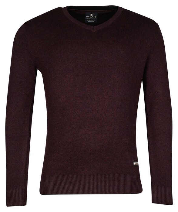Baileys Cotton V-Neck Allover 2-Tone Trui Aubergine