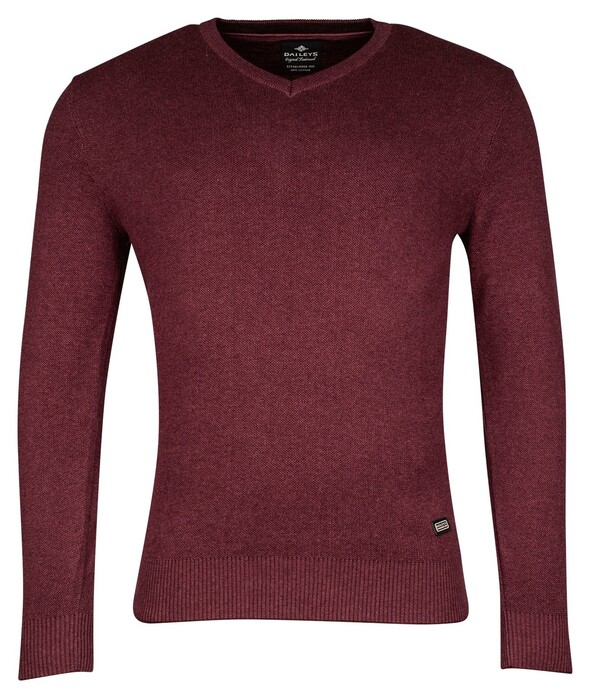 Baileys Cotton V-Neck Allover 2-Tone Trui Cerise