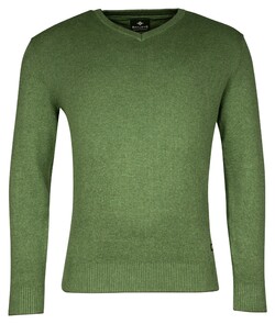 Baileys Cotton V-Neck Allover 2-Tone Trui Grasgroen