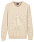 Baileys Cotton V-Neck Pullover Subtle Faux-Uni Structure Knit Marshmallow