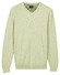 Baileys Cotton V-Neck Pullover Subtle Faux-Uni Structure Knit Pullover Pastel Green