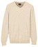 Baileys Cotton V-Neck Pullover Subtle Faux-Uni Structure Knit Trui Marshmallow