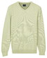Baileys Cotton V-Neck Pullover Subtle Faux-Uni Structure Knit Trui Pastel Groen