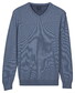 Baileys Cotton V-Neck Pullover Subtle Faux-Uni Structure Knit Trui Riviera Blue