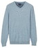 Baileys Cotton V-Neck Pullover Subtle Faux-Uni Structure Knit Trui Soft Blue