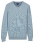 Baileys Cotton V-Neck Pullover Subtle Faux-Uni Structure Knit Trui Soft Blue