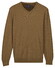 Baileys Cotton V-Neck Pullover Subtle Faux-Uni Structure Knit Trui Taupe