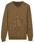 Baileys Cotton V-Neck Pullover Subtle Faux-Uni Structure Knit Trui Taupe