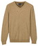 Baileys Cotton V-Neck Pullover Subtle Faux-Uni Structure Knit Trui Zand