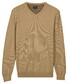 Baileys Cotton V-Neck Pullover Subtle Faux-Uni Structure Knit Trui Zand
