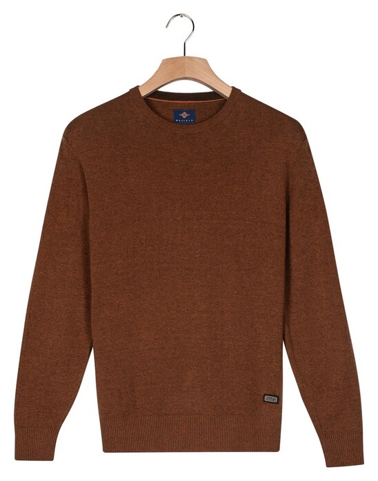 Baileys Crew Neck Allover Fine Two-Tone Texture Pullover Copper