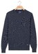 Baileys Crew Neck Allover Fine Two-Tone Texture Pullover Dark Denim Blue