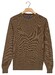 Baileys Crew Neck Allover Fine Two-Tone Texture Pullover Taupe