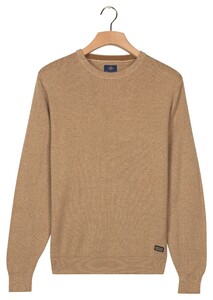 Baileys Crew Neck Allover Fine Two-Tone Texture Trui Camel