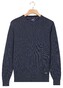 Baileys Crew Neck Allover Fine Two-Tone Texture Trui Dark Denim Blue