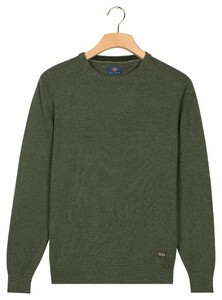 Baileys Crew Neck Allover Fine Two-Tone Texture Trui Donker Groen