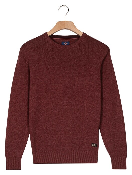 Baileys Crew Neck Allover Fine Two-Tone Texture Trui Mauve Melange