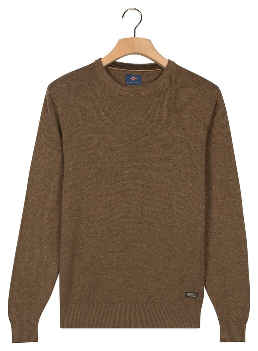 Baileys Crew Neck Allover Fine Two-Tone Texture Trui Taupe