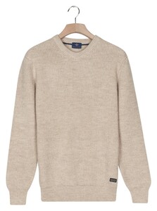 Baileys Crew Neck Allover Half Cardigan Stitch Multicolor Knit Pullover Marshmallow