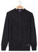 Baileys Crew Neck Allover Half Cardigan Stitch Multicolor Knit Pullover Navy