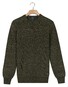Baileys Crew Neck Allover Half Cardigan Stitch Multicolor Knit Trui Donker Groen