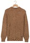 Baileys Crew Neck Allover Half Cardigan Stitch Multicolor Knit Trui Donker Zand