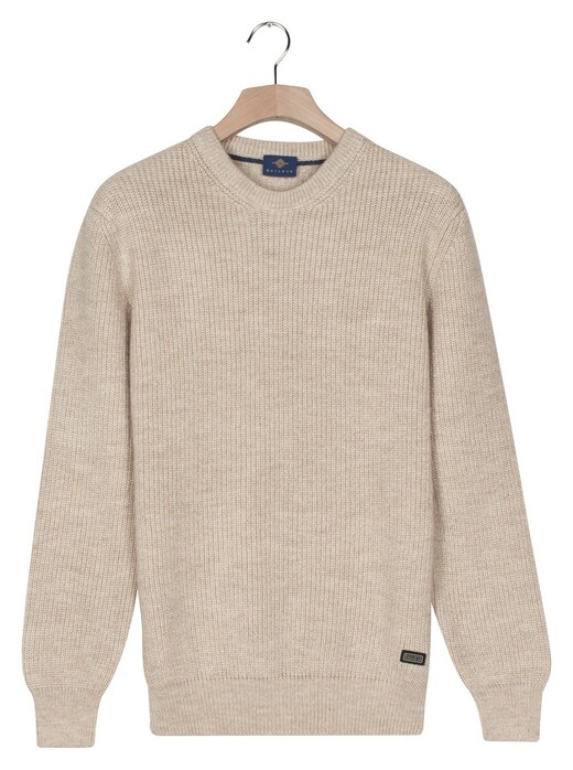 Baileys Crew Neck Allover Half Cardigan Stitch Multicolor Knit Trui Marshmallow