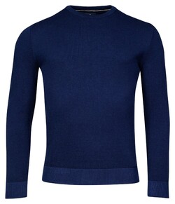 Baileys Crew Neck Allover Plated 2-Tone Jacquard Trui Cobalt
