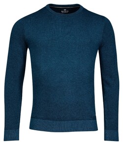 Baileys Crew Neck Allover Plated 2-Tone Jacquard Trui Raf Blue