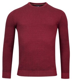 Baileys Crew Neck Allover Plated 2-Tone Jacquard Trui Rood