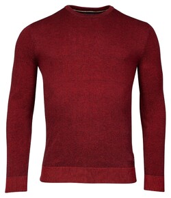 Baileys Crew Neck Allover Plated 2-Tone Jacquard Trui Stone Red