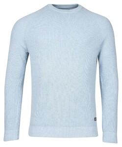 Baileys Crew Neck Allover Rib Knit Trui Pastel Blauw Melange