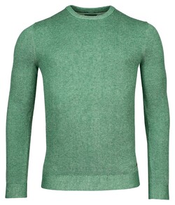 Baileys Crew Neck Body And Sleeves Two-Tone Structure Jacquard Pullover Green