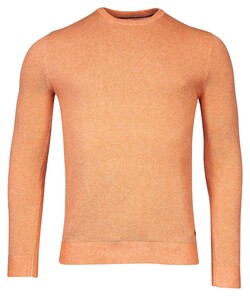 Baileys Crew Neck Body And Sleeves Two-Tone Structure Jacquard Trui Mid Orange
