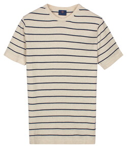 Baileys Crew Neck Breton Stripe Short Sleeve Trui Marshmallow