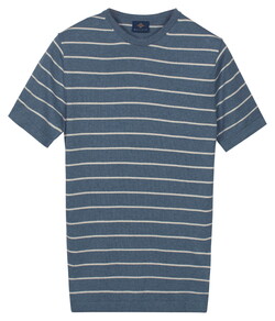 Baileys Crew Neck Breton Stripe Short Sleeve Trui Riviera Blue