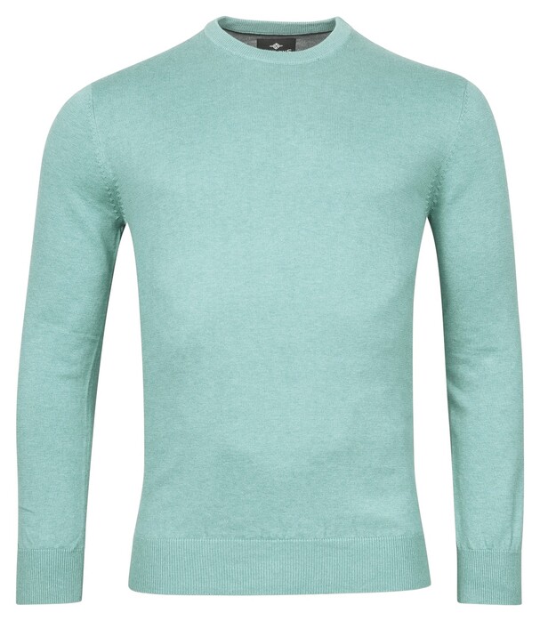 Baileys Crew Neck Cotton Single Knit Trui Olive Melange