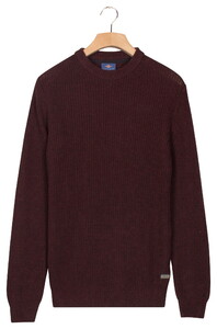 Baileys Crew Neck Mouliné Rib Structure Twisted Colors Trui Deep Mauve