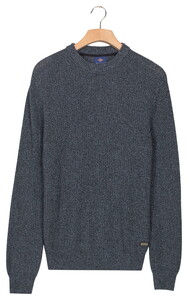 Baileys Crew Neck Mouliné Rib Structure Twisted Colors Trui Faded Denim Blue