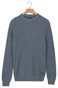 Baileys Crew Neck Mouliné Rib Structure Twisted Colors Trui Soft Blue