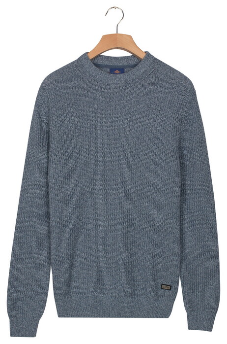Baileys Crew Neck Mouliné Rib Structure Twisted Colors Trui Soft Blue
