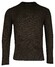 Baileys Crew Neck Plated Large V-Shape Structure Knit Trui Donker Groen