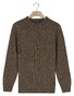 Baileys Crew Neck Pullover Multicolor Single Knit Trui Coffee Brown