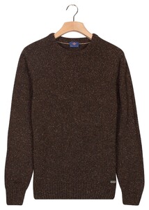 Baileys Crew Neck Pullover Multicolor Single Knit Trui Donker Bruin